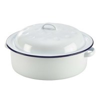 20cm White Enamel Roaster